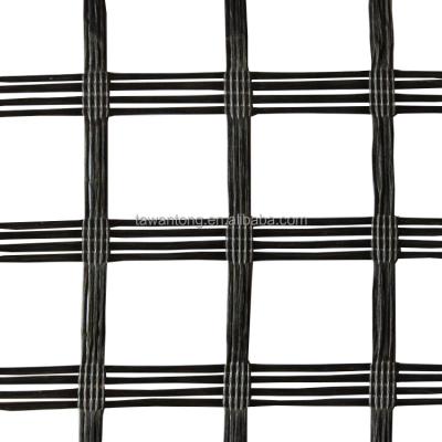 China 50-50kn Polyester Geogrid/ PET Geogrid para el refuerzo de las orillas de los ríos Aplicación en el lecho de la carretera en venta