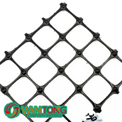 China PP Biaxial Geogrid 40kn for Road Reinforcement Elite Sale Black Training Road Geo Grids for sale