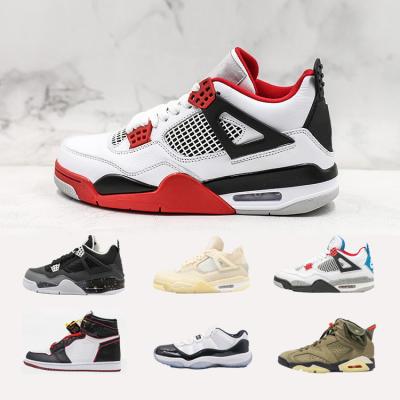 China Cushioning Women's High Quality Og Aj 4 Retro 4s Bred Black Cat University Blue Fire Red Men's Fashion Sneakers Aj4 Basketball Shoes for sale