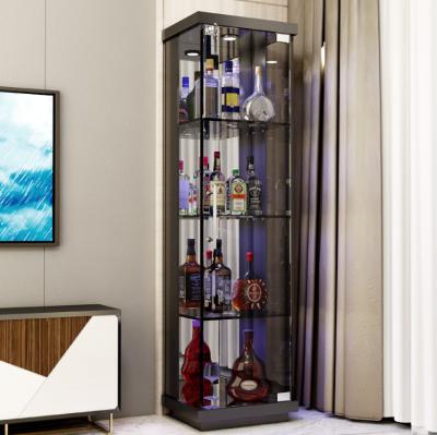 China Cooling glass corner displaysolid wooden wine cabinet household storageside for sale