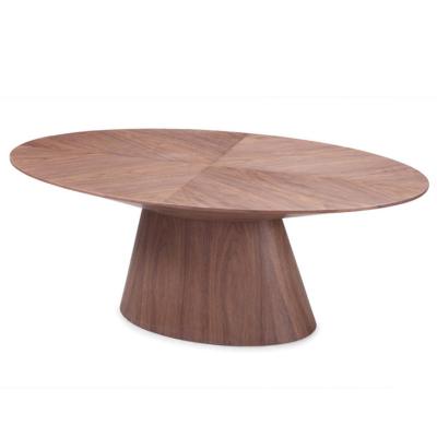 China Modern Simple Oval Coffee Table Solid Wood Solid Walnut Coffee Table Office Visitors Tea Table for sale