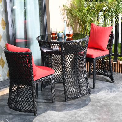 China Outdoor Rattan Outdoor Chair Table Table Chair Balcony and Chair Terrace Leisure Backrest for sale