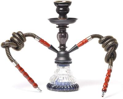 China Metal And Glass Arabic Hookah Set Hose 2 Dismountable Hookah Set Easy To Clean And Outdoor Hookah Cafe Reunion Family Store Set for sale