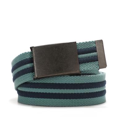 China Metal Buckle Causal Canvas Belt With High Quality Cloth Men Belt for sale