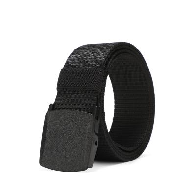 China Mens Soft Nylon Outdoor Casual Belt With Plastic Buckle Man Jeans for sale