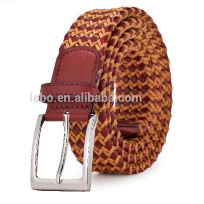 China ALLOY Braided Bonded Leather Belt For Men Western Style Leather Belts With Cotton Rope Non Stretch for sale