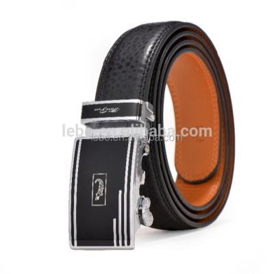 China Classic Mens Leather Ratchet Belt With Automatic Buckle Making Leather Belt for sale