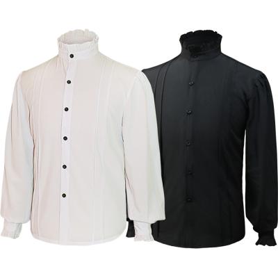 China High Quality Polyester Comfortable Long Sleeve Men's Shirts Organ Pleated Shirt Men for sale