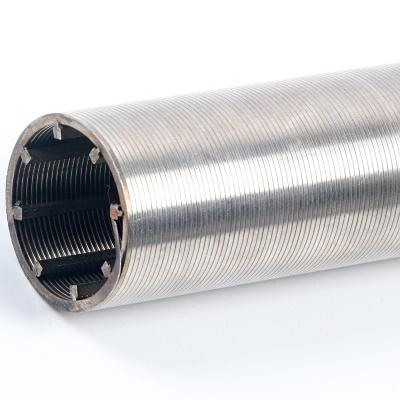 China Factory Wedge V Slotted 304 Wire Stainless Steel Strainer Cylinder Johnson Screen Tube for sale