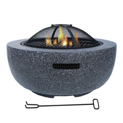 China Easily Assembled 2021 Modern High End Outdoor Garden Stone Fire Pit Charcoal Wood Charcoal Grill for sale