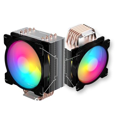 China Silent Design and Soft LED Light in Running Cooler Fan CPU Case Computer RGB Color LED PC Ventiladores Fan for LGA1700 2011 for sale