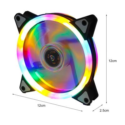 China RGB Case Lights 120MM 12cm 3pin 4 Pin Mute Easy Install Cheap RGB Computer Cooling Fan PC Cooling Fan Computer Case Fan for sale