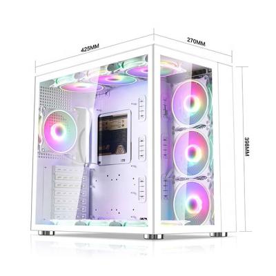 China With high-quanlity gaming case fan USB3.0 atx widebody gaming case with two glass sides for sale