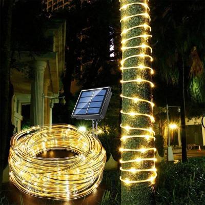 China Garden 32m/22M/12M/7M Rope Strip Light Solar LED Waterproof Tube Rope Garland Fairy Light Strings Outdoor Garden Christmas Decor for sale