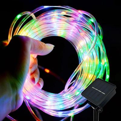 China Garden 32m Solar Powered Rope Strip Lights Waterproof Tube Rope Garland Fairy Light Strings for Outdoor Indoor Garden Christmas Decor for sale