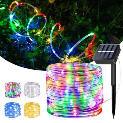 China Garden 22M LEDs Solar Powered Rope Tube String Lights Outdoor Waterproof Fairy Lamps Garden Garland light For Christmas Yard Decoration for sale