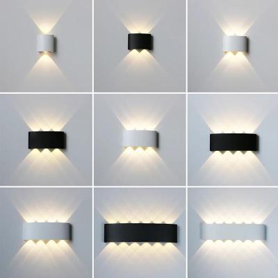 China Modern IP65 LED Wall Lamp Outdoor Waterproof Garden Lighting Aluminum AC86-265 Indoor Bedroom Living Room Stairs Porch Bracket Light for sale