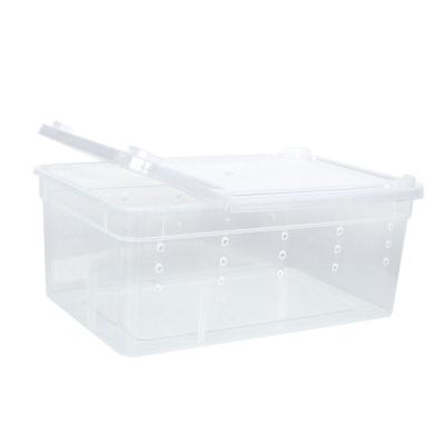 China Breathable Two Sided Open Plastic Portable Reptile Pet Breeding Box Tank With Breathable Ducts for sale