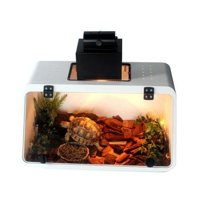 China Mini Breathable Plastic Amphibious Breeding Enclosure Reptile Greenhouse For Turtle Gecko Lizard for sale