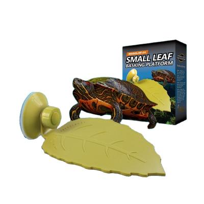 China Sustainable Plastic Turtle Basking Platform , Turtle Leaf Shaped Floating Dock With Climbing Suction Cup Ladders Floating Island For Reptile for sale