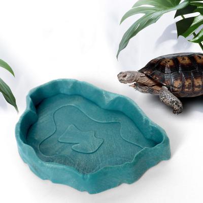 China Amphibian feeder sustainable plastic reptile lizard tortoise turtle crawler turtle scorpion feeding bowl crabs feeding basin for sale