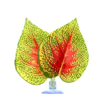 China Sustainable Reptile Tank Decoration Mini Greenhouse Ornaments Decorations Artificial Plants Leaves Plastic Leaves Accessories for sale