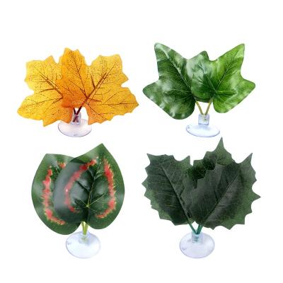 China Viable Mini Greenhouse Accessories Turtle Aquarium Decorations Plants Artificial Plants Leaves for sale