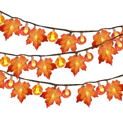 China Led Holiday Decoration Maple Leaf String Light Outdoor Party Room Decoration Battery Light String for sale