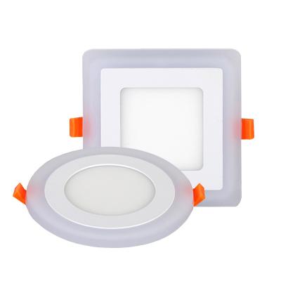 China Modern Round Square Two Colors 6W 9W 18W 24W RGB Double Multi Color LED Downlight for sale