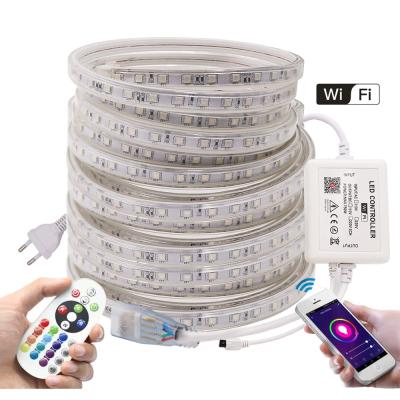 China LANDSCAPE Amazon Alexa Google Home Tuya Wifi Ip65 Luces Neon waterproof flexible 5050 2835 RGB kits led strip lights for sale