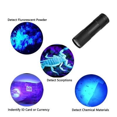 China Detector for Pets Urine Violet Black 395 Nm Light Inspection Lamp UV Torch and Spot Flashlight 12 LED Ultra for sale