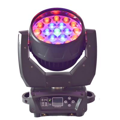 China Hot-sale Wedding DJ RGBWA 19 Zoom Led 15w LED Zoom Aura Moving Head for sale