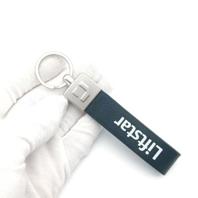 China Custom Cutout Llavero Logo Embossing Blank Genuine Leather Keychains Promotion Gift Key Chain /Cutout Logo Keyring /Embossing Genuine Leather Key Chain for sale