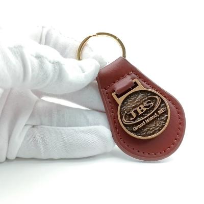 China Promotion Gift Key Chain Engraving Logo Sublimation Leather Keyrings Business PU Leather Blank llavero / Embossed PU Leather Business Key Chain for sale