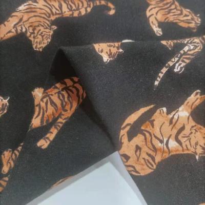 China Sustainable Leopard Print Cotton Spandex Printed Jersey Fabric for sale