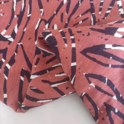 China Sustainable Wholesale High Quality 100% Cotton Roving Printed Jersey Fabric for sale