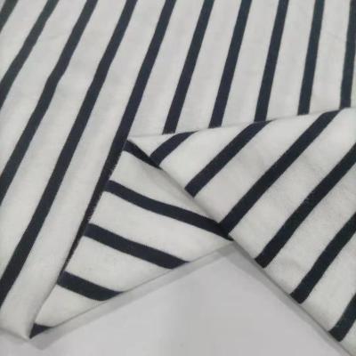 China OEKO-TEX100 190gsm Stripe Cotton Fabric Suppliers 100 Cotton Fabric Prices T-shirt Viable Cotton Fabric for sale