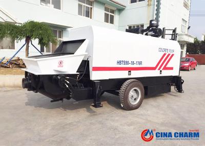 China Mobile Trailer Mounted Concrete Pump 90m3 / H Capacity With Open Circuit for sale