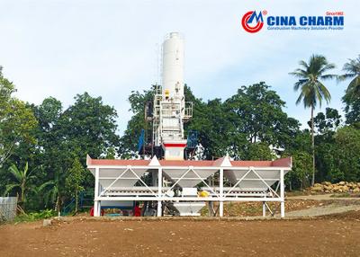 China 5 Layers Automatic Stationary Concrete Batching Plant With Bolted Cement Silo for sale