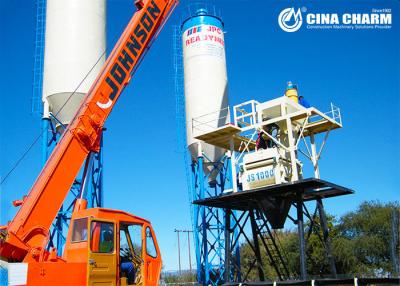 China Full Automatic Control Stationary Concrete Batching Plant HZS60 Model 60m3 / H Speed for sale