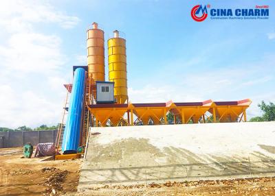 China 60m3 Stationary Concrete Batching Plant Belt Conveyor Type 48T Total Weight for sale