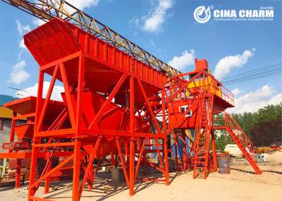 China Mueble que flota la planta de procesamiento por lotes por lotes concreta, planta de mezcla concreta móvil YHZS35 en venta