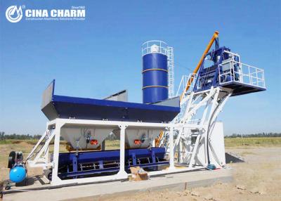 China 4 Hopper Cement Concrete Batching Plant , 100T Half Mobile Concrete Batching Plant for sale