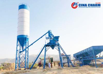 China 50m3 / H HZS50 Automatic Concrete Batching Plant 2 * 18.5kw Mixing Motor Power for sale