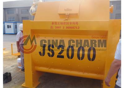 China Double Shaft Cement Mixer Hopper Lift , Concrete Mixer For Engineering Construction for sale