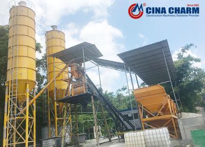 China Stationary Type Automatic Concrete Batching Plant 75m3/H Productivity for sale