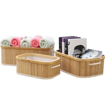 China Southwest Home Bamboo Baskets Bins Storage Rim Storage Bamboo Basket for sale