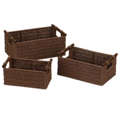 China New and Practical Handmade Woven Paper Rope Woven Straw Storage Basket Viable for sale