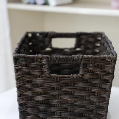 China Multifunctional Table Top Rattan Storage Basket Plastic Portable Sundries Basket for sale