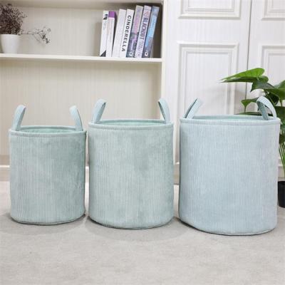 China Country Storage Velvet Round Cloth Hamper Canvas Basket Home Organization Cheap Home Laundry Hamper for sale